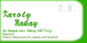 karoly makay business card